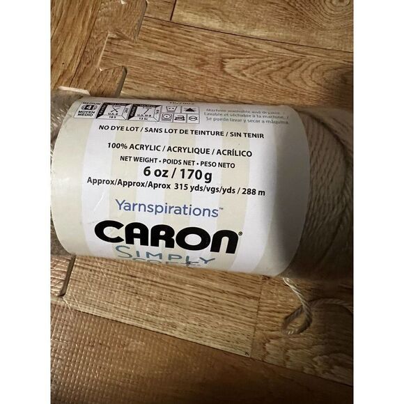 Caron Simply Soft Solids Yarn-Bone Color # 9703 6 Oz - Picture 5 of 5